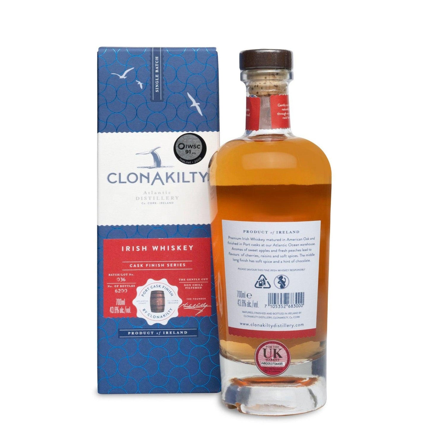 Clonakilty Port Cask Irish Whiskey 43.6% 70cl