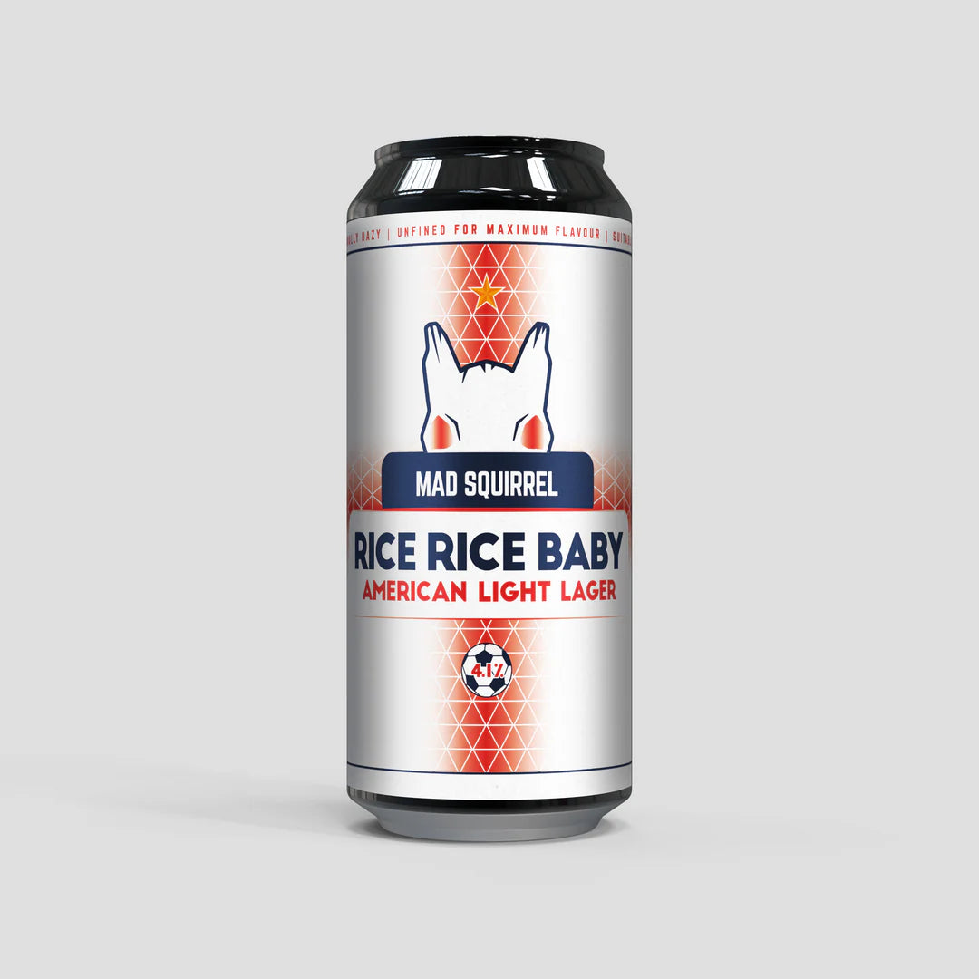 Mad Squirrel Rice Rice Baby American Light Lager 4.1% 44cl Can